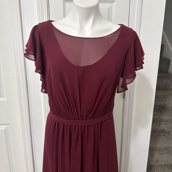 AZAZIE Elegant Burgundy Evening Gown .Size 14 - Picture 2 of 8